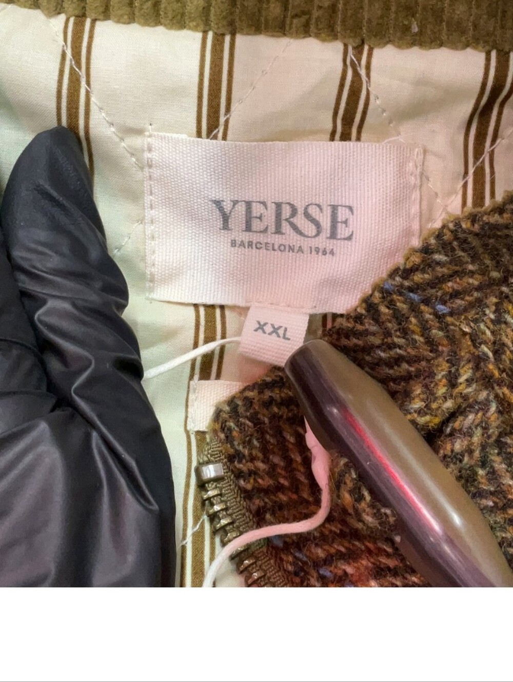 Yerse Barcelona Wool Blend Herringbone Toggle Vest XXL Olive Country Heritage - Picture 6 of 9